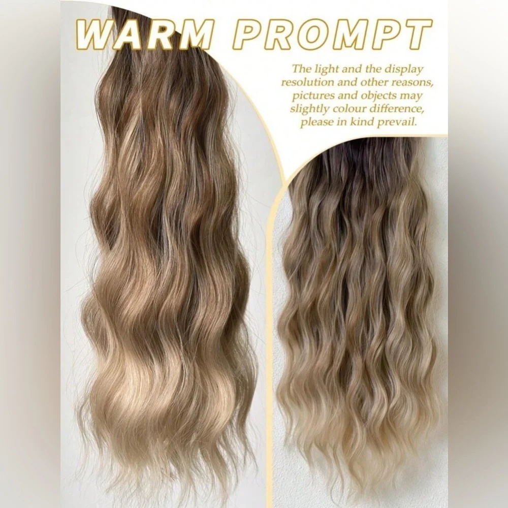 Volumizing  Medium Ash Blonde Balayage Clip in hair extensions - 7 Clip in set